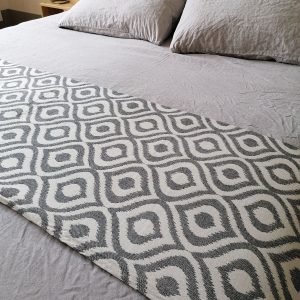 Couvre lit, jeté Peshtemal Jacquard Aztèque Noir et gris