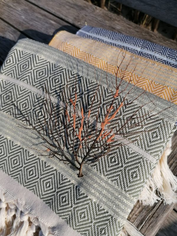 Fouta Peshtemal Diamant fil d'or