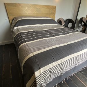Jeté XXL rayé anthracite