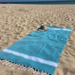 Fouta doublée éponge bande blanche Authentique