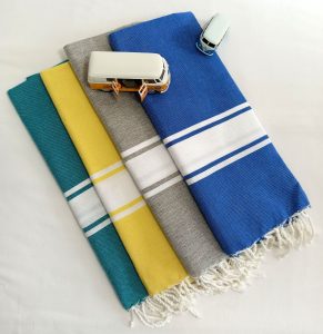 Fouta pour enfant - bande blanche